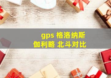 gps 格洛纳斯 伽利略 北斗对比